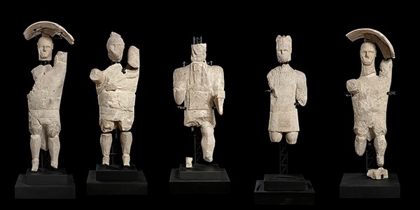 standing sculptures in the museum