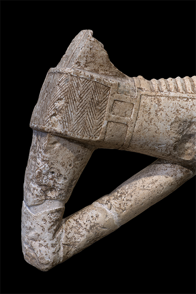 National Archaeological Museum of Cagliari; Image: Mont’e Prama Foundation Archives Detail of an armguard and a glove decorated with chevrons