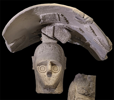 National Archaeological Museum of Cagliari; Image: Mont’e Prama Foundation Archives The head of an unarmed youth