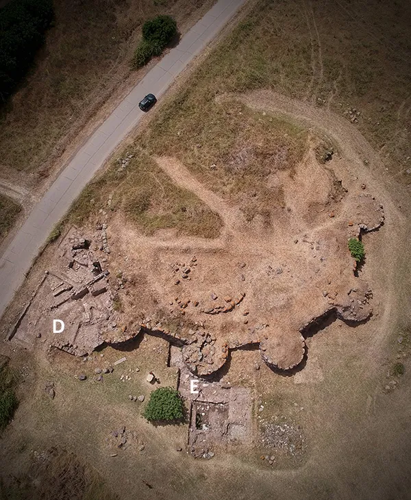 Aerial view of S’Urachi nuraghe